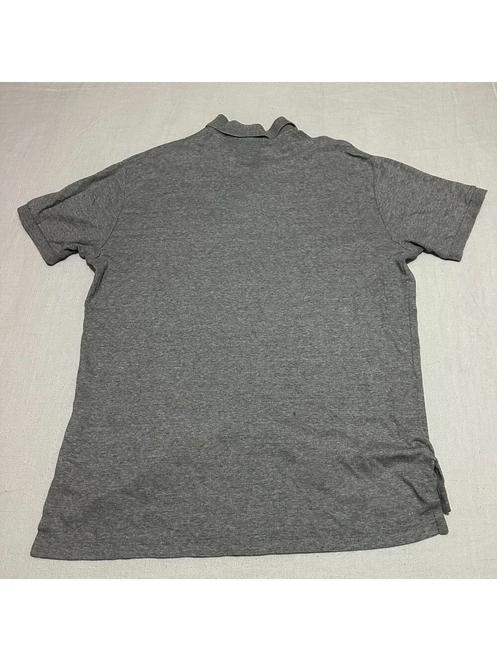 VTG Polo Ralph Lauren Short Sleeve Polo Men Large L Gray Cotton White Pony